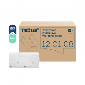 ТОРК/Tellus СИНГЛФОЛД СТАНДАРТ пол. бум. бел. 1сл, 250л, ZZ-сл, 23*23см Н3-120108  20/1