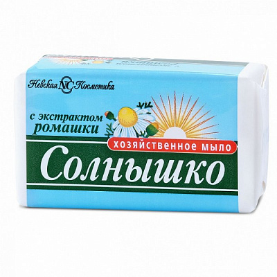 СОЛНЫШКО мыло хоз. 140г РОМАШКА 1/4/48