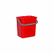 Ведро 6л пластик, прямоуг. красное 1/1